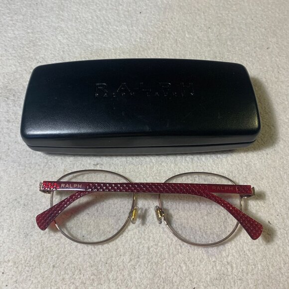 Ralph Ralph Lauren Eyeglasses RA6050 53-17 140 Red Gold Frames With Case - Picture 2 of 10